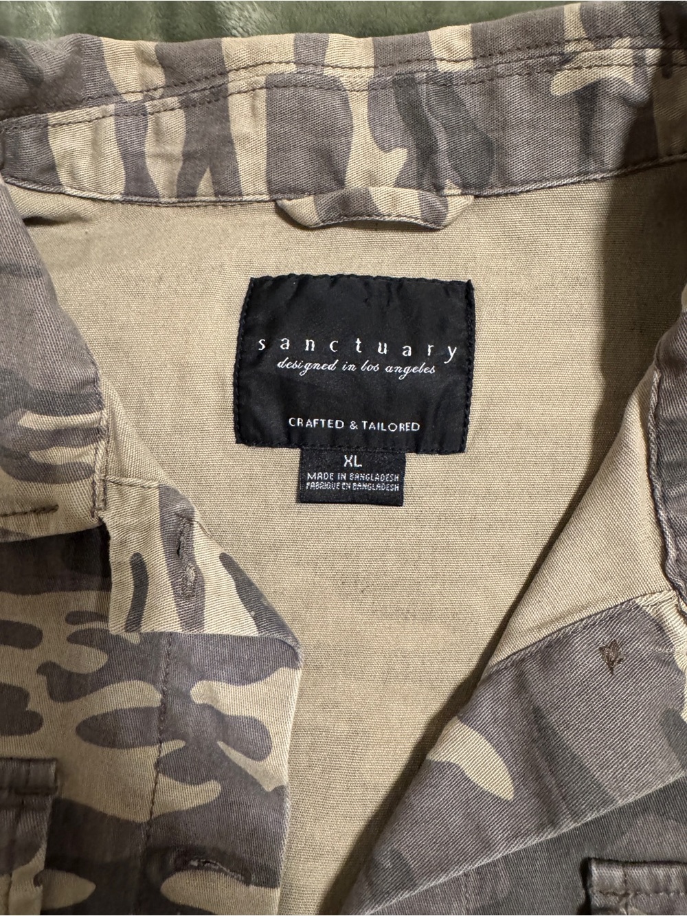 Sanctuary Camo Utility Jacket in Tan and Gray